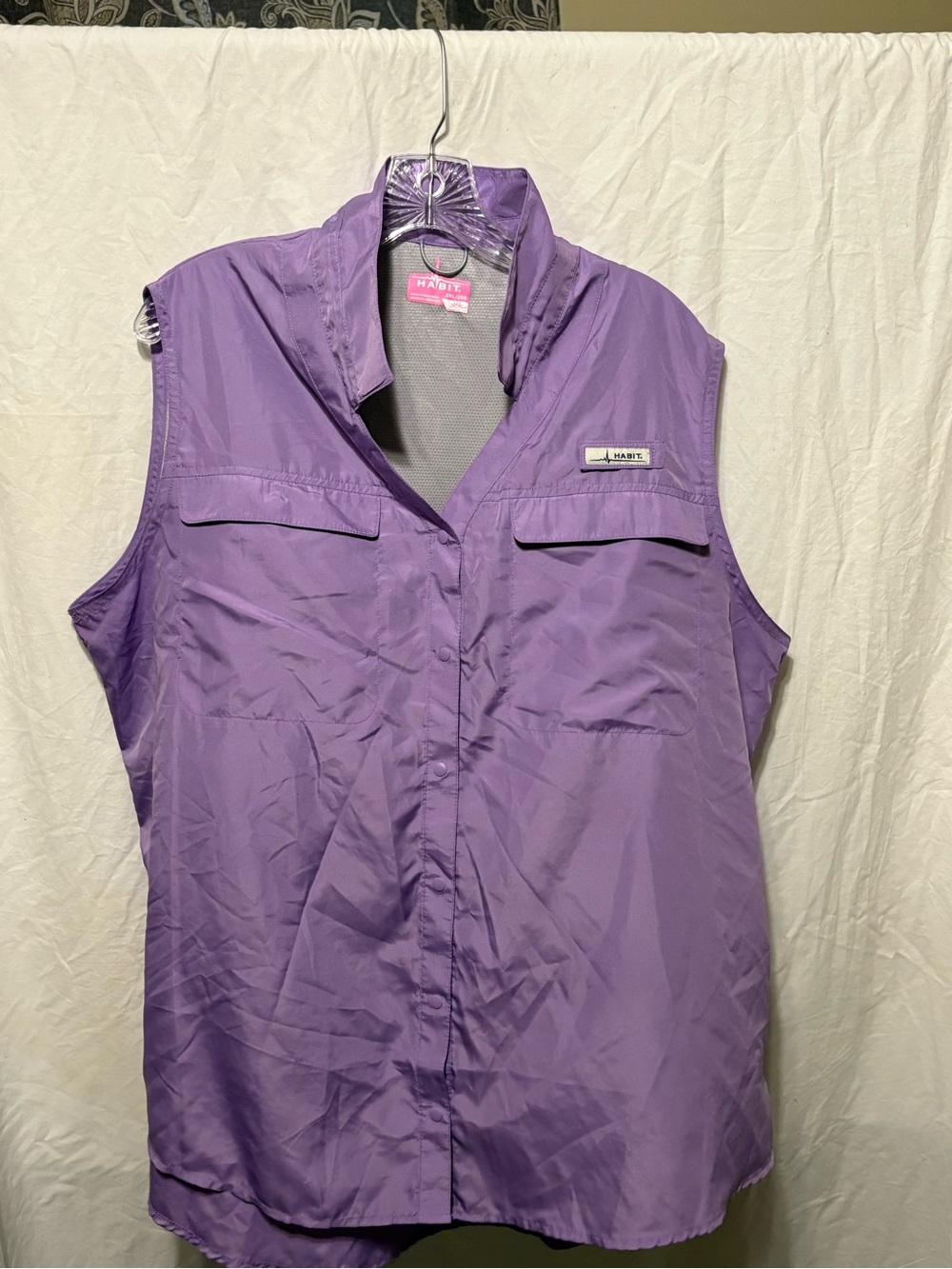 Habitat Sleeveless Button-Down Utility Shirt in Purple